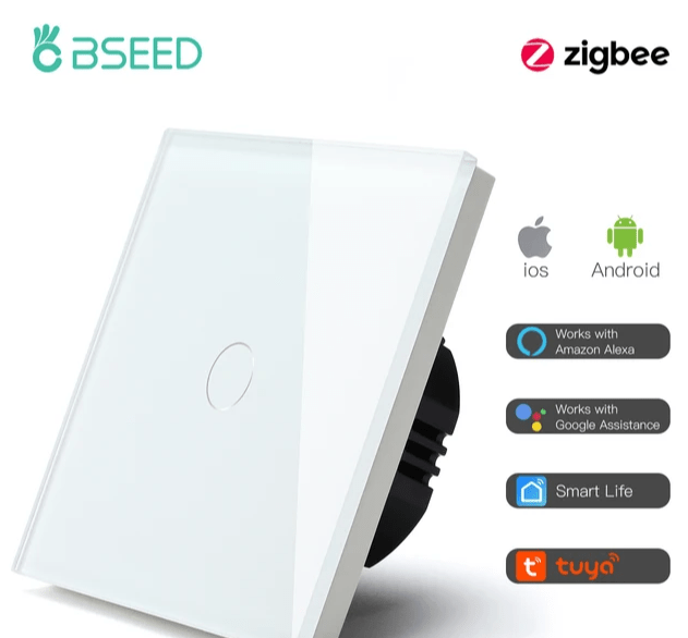8. Умный выключатель BSEED Zigbee с 1/2/3 клавишами